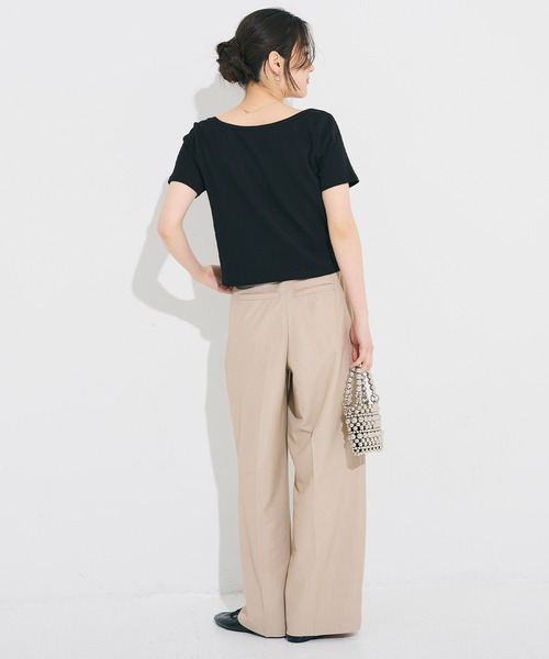 coca(coca)(コカ)の「リブ半袖カーディガン(カーディガン/ボレロ・レディース・グレー/ブラック・M/L/S)」の7枚目の写真