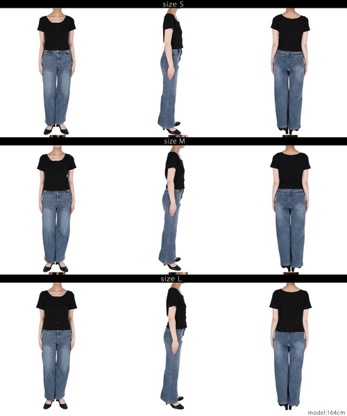 coca(coca)(コカ)の「リブ半袖カーディガン(カーディガン/ボレロ・レディース・グレー/ブラック・M/L/S)」の15枚目の写真