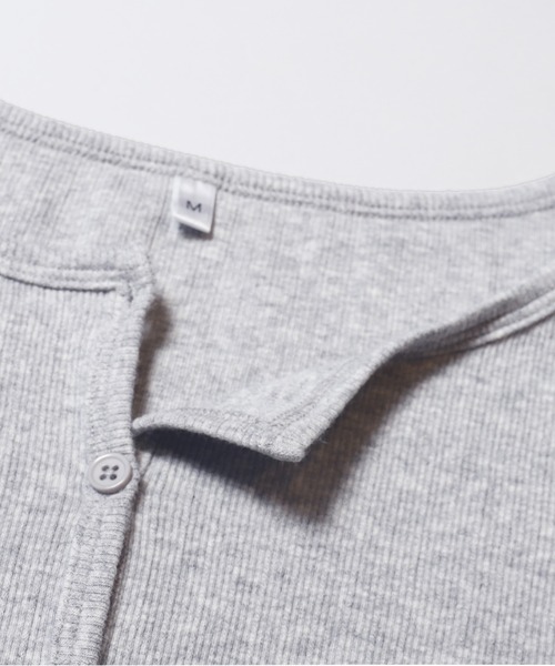 coca(coca)(コカ)の「リブ半袖カーディガン(カーディガン/ボレロ・レディース・グレー/ブラック・M/L/S)」の16枚目の写真