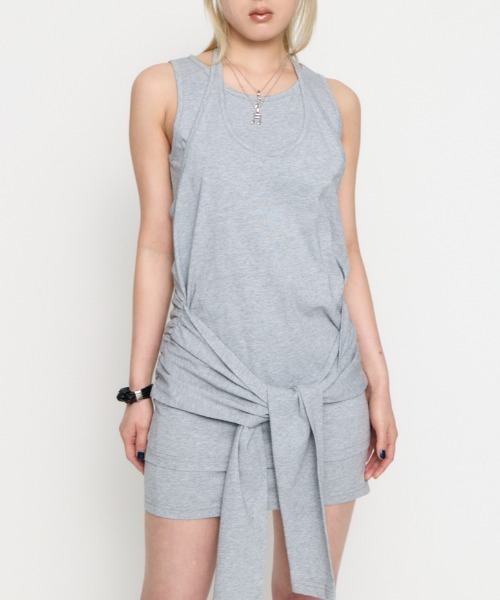 LAGUA GEM(ラグアジェム)の「LAYERED HALTER NECK ワンピース(ワンピース・レディース・ブラック/グレー/ホワイト・SMALL/MEDIUM)」の1枚目の写真