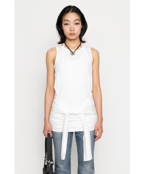 LAGUA GEM(ラグアジェム)の「LAYERED HALTER NECK ワンピース(ワンピース・レディース・ブラック/グレー/ホワイト・SMALL/MEDIUM)」の4枚目の写真