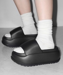 me+em select | 厚底ボリュームソールパフィースライドサンダル/platform volume sole puffy slide sandals(サンダル)