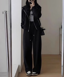 パーカーワイドパンツセットアップ
