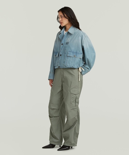 G-STAR（ジースター）の「Parachute Oversized Jacket/ミリタリーディテールオーバーサイズクロップドシャツジャケット（デニムジャケット・レディース・ライトブルー・MEDIUM/SMALL）」の5枚目の写真