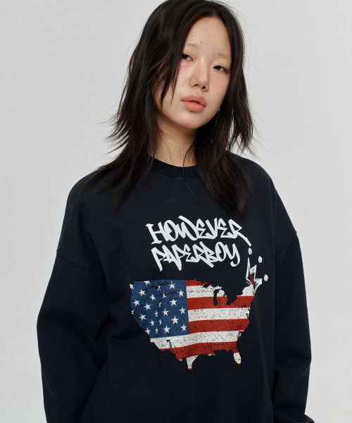 PAPERBOY(ペーパーボーイ)の「USAヴィンテージスウェットシャツ-ネイビー(スウェット・レディース・その他・MEDIUM/LARGE/X-LARGE)」の2枚目の写真