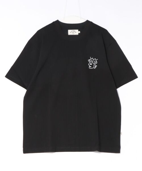 VICTORIA HONGKONG(ビクトリアホンコン)の「LOGO/【VICTORIA HONGKONG】フェイスラインアートTシャツ / バックロゴ オーバーサイズ ユニセックス ストリート(Tシャツ/カットソー・メンズ・ブラック/サンドベージュ・X-LARGE/LARGE)」の4枚目の写真