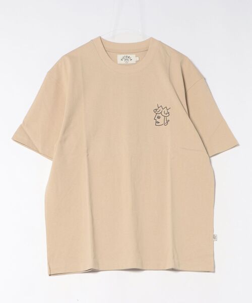 VICTORIA HONGKONG(ビクトリアホンコン)の「LOGO/【VICTORIA HONGKONG】フェイスラインアートTシャツ / バックロゴ オーバーサイズ ユニセックス ストリート(Tシャツ/カットソー・メンズ・ブラック/サンドベージュ・X-LARGE/LARGE)」の5枚目の写真