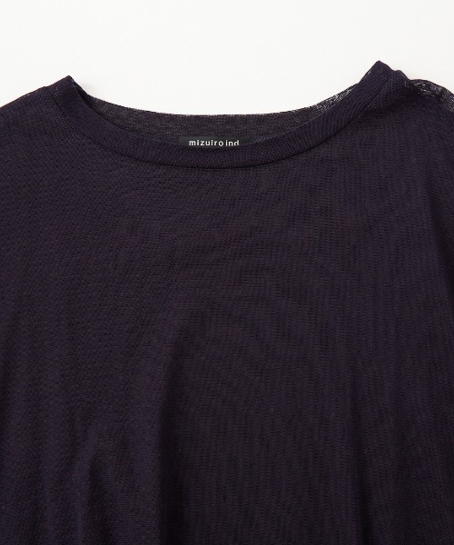 mizuiroind（ミズイロインド）の「【WEB限定】[mizuiro ind/ミズイロインド] メッシュニット ワイドシルエット ロングスリーブTシャツ（Tシャツ/カットソー・レディース・ブラック/ネイビー・F）」の15枚目の写真