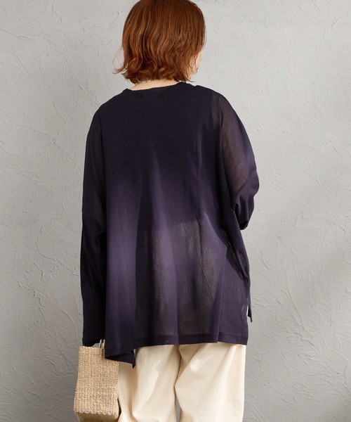mizuiroind（ミズイロインド）の「【WEB限定】[mizuiro ind/ミズイロインド] メッシュニット ワイドシルエット ロングスリーブTシャツ（Tシャツ/カットソー・レディース・ブラック/ネイビー・F）」の22枚目の写真