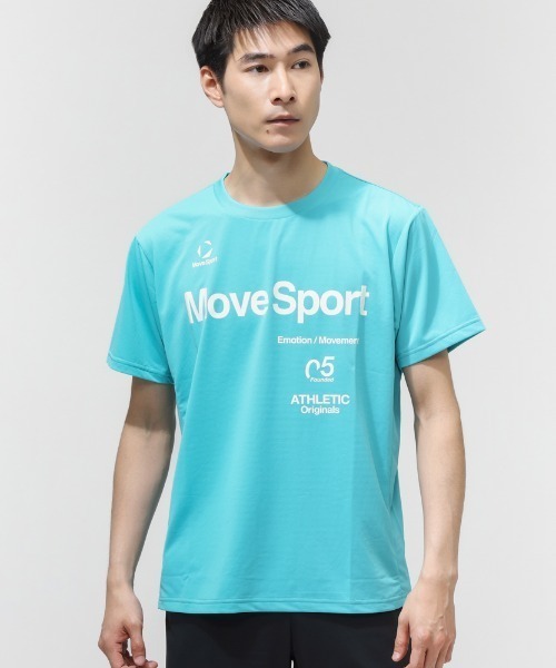 MoveSport(ムーブスポーツ)の「ムーブスポーツ クーリスト半袖シャツ(Tシャツ/カットソー・メンズ・ホワイト/ブルー系その他/ネイビー/ブルー・M/L/LL/3L)」の1枚目の写真