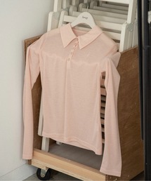 lawgy（ラウジー）の「sheer logo compact polo tops / シアーロゴコンパクトポロトップス（Tシャツ/カットソー）」