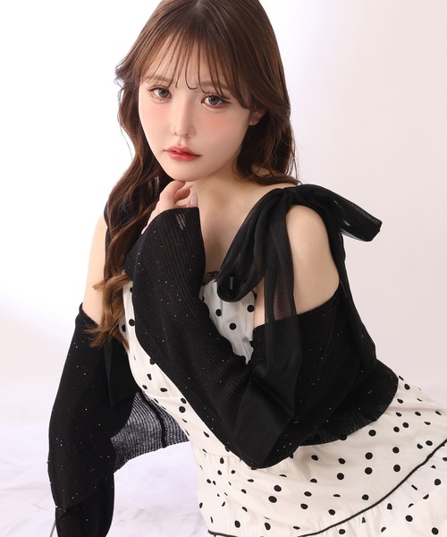 one after another NICE CLAUP(ワンアフターアナザーナイスクラップ)の「シアーカーディガン(カーディガン/ボレロ・レディース・ピンク/ホワイト/イエロー/ブラック・FREE)」の19枚目の写真