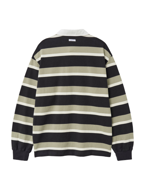 YALE(イェール)の「ストライプラグビーピケ長袖Tシャツ_チャコール(Tシャツ/カットソー・レディース・その他・SMALL/MEDIUM/LARGE/X-LARGE)」の2枚目の写真