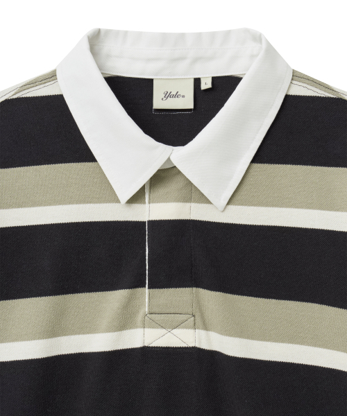 YALE(イェール)の「ストライプラグビーピケ長袖Tシャツ_チャコール(Tシャツ/カットソー・レディース・その他・SMALL/MEDIUM/LARGE/X-LARGE)」の3枚目の写真