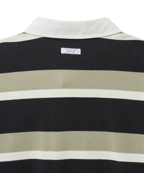 YALE(イェール)の「ストライプラグビーピケ長袖Tシャツ_チャコール(Tシャツ/カットソー・レディース・その他・SMALL/MEDIUM/LARGE/X-LARGE)」の4枚目の写真