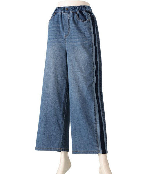 PATRIOT TAXI SELECT(パトリオットタクシーセレクト)の「【KILA MODA】サイドアクセントイージーデニムパンツ(デニムパンツ・レディース・ブルー/インディゴブルー・MEDIUM/LARGE/3L/LL)」の3枚目の写真
