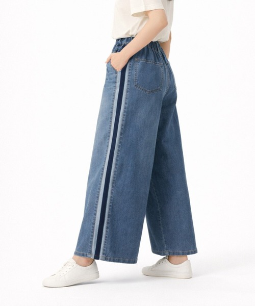 PATRIOT TAXI SELECT(パトリオットタクシーセレクト)の「【KILA MODA】サイドアクセントイージーデニムパンツ(デニムパンツ・レディース・ブルー/インディゴブルー・MEDIUM/LARGE/3L/LL)」の5枚目の写真