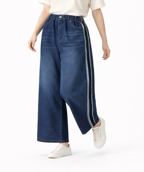 PATRIOT TAXI SELECT(パトリオットタクシーセレクト)の「【KILA MODA】サイドアクセントイージーデニムパンツ(デニムパンツ・レディース・ブルー/インディゴブルー・MEDIUM/LARGE/3L/LL)」の11枚目の写真