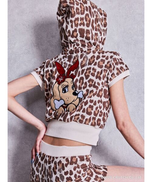 GALFY(ガルフィー)の「GYDA×GALFY leopard pileパーカー【セットアップ着用可能】(パーカー・レディース・ベージュ/ブラック/ピンク・FREE)」の7枚目の写真