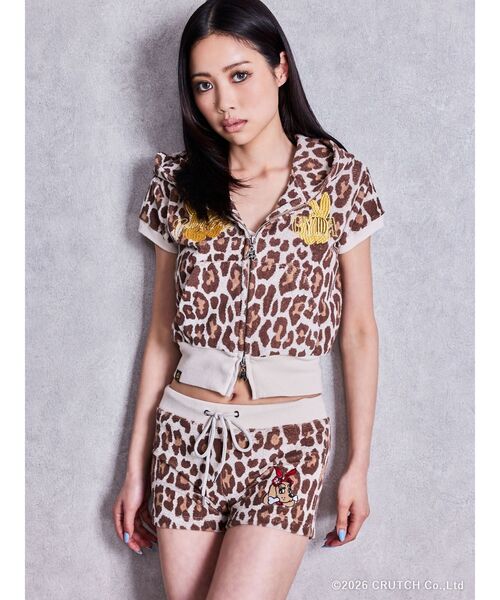 GALFY(ガルフィー)の「GYDA×GALFY leopard pileパーカー【セットアップ着用可能】(パーカー・レディース・ベージュ/ブラック/ピンク・FREE)」の9枚目の写真