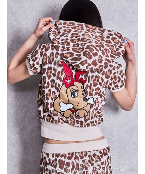 GALFY(ガルフィー)の「GYDA×GALFY leopard pileパーカー【セットアップ着用可能】(パーカー・レディース・ベージュ/ブラック/ピンク・FREE)」の11枚目の写真