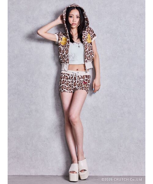 GALFY(ガルフィー)の「GYDA×GALFY leopard pileパーカー【セットアップ着用可能】(パーカー・レディース・ベージュ/ブラック/ピンク・FREE)」の15枚目の写真