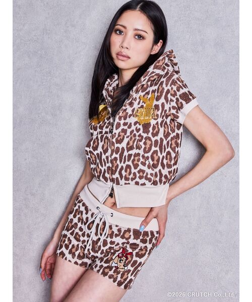 GALFY(ガルフィー)の「GYDA×GALFY leopard pileパーカー【セットアップ着用可能】(パーカー・レディース・ベージュ/ブラック/ピンク・FREE)」の19枚目の写真