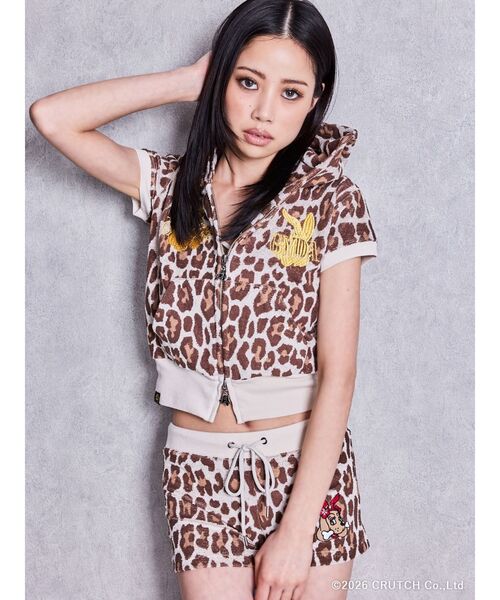 GALFY(ガルフィー)の「GYDA×GALFY leopard pileパーカー【セットアップ着用可能】(パーカー・レディース・ベージュ/ブラック/ピンク・FREE)」の20枚目の写真