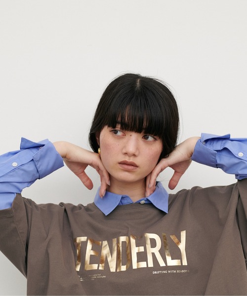 LARUTA（ラルータ）の「【LARUTA】［サスティナ企画］TENDERLYロゴT（Tシャツ/カットソー・レディース・オフホワイト/ブラウン/スミクロ・FREE）」の20枚目の写真