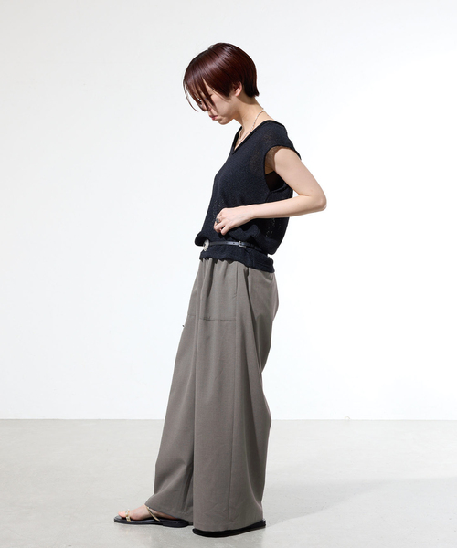 IENA(イエナ)の「《一部店舗限定》ウォッシャブルワイドギャザーパンツ(その他パンツ・レディース・ブラウン/ライトグレー・38/36)」の12枚目の写真