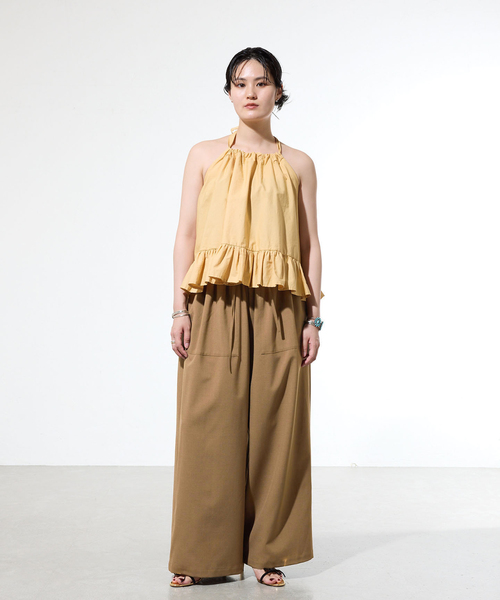 IENA(イエナ)の「《一部店舗限定》ウォッシャブルワイドギャザーパンツ(その他パンツ・レディース・ブラウン/ライトグレー・38/36)」の19枚目の写真