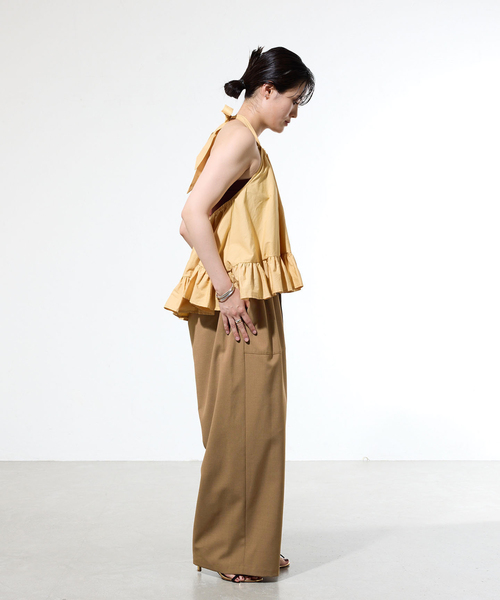 IENA(イエナ)の「《一部店舗限定》ウォッシャブルワイドギャザーパンツ(その他パンツ・レディース・ブラウン/ライトグレー・38/36)」の20枚目の写真