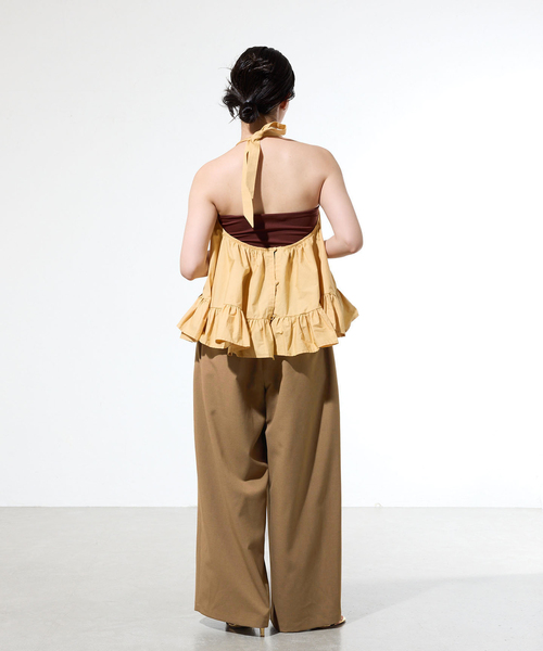 IENA(イエナ)の「《一部店舗限定》ウォッシャブルワイドギャザーパンツ(その他パンツ・レディース・ブラウン/ライトグレー・38/36)」の21枚目の写真