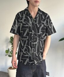 総柄刺繍開襟シャツ