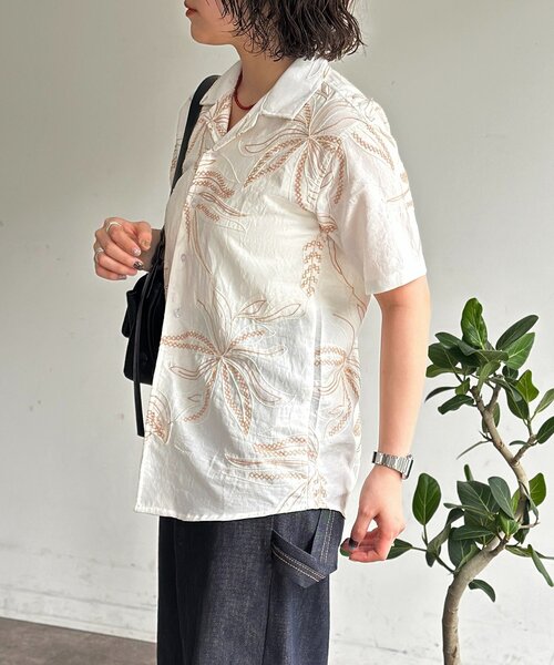 CPCM(シーピーシーエム)の「総柄刺繍開襟シャツ(シャツ/ブラウス・レディース・ネイビー/ホワイト/ブラック・MEDIUM/LARGE)」の8枚目の写真