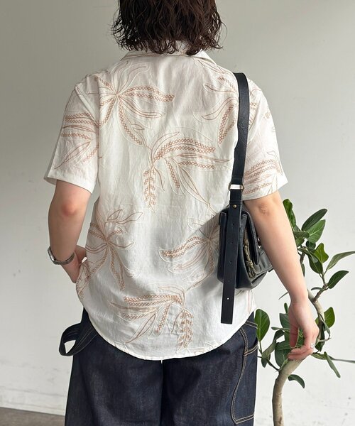 CPCM(シーピーシーエム)の「総柄刺繍開襟シャツ(シャツ/ブラウス・レディース・ネイビー/ホワイト/ブラック・MEDIUM/LARGE)」の9枚目の写真