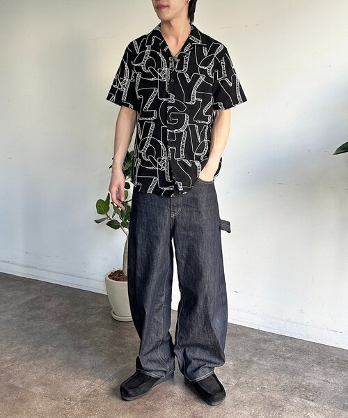 CPCM(シーピーシーエム)の「総柄刺繍開襟シャツ(シャツ/ブラウス・レディース・ネイビー/ホワイト/ブラック・MEDIUM/LARGE)」の4枚目の写真