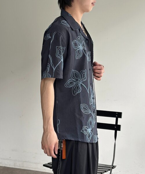 CPCM(シーピーシーエム)の「総柄刺繍開襟シャツ(シャツ/ブラウス・レディース・ネイビー/ホワイト/ブラック・MEDIUM/LARGE)」の19枚目の写真
