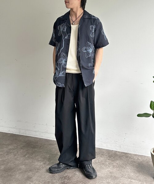 CPCM(シーピーシーエム)の「総柄刺繍開襟シャツ(シャツ/ブラウス・レディース・ネイビー/ホワイト/ブラック・MEDIUM/LARGE)」の20枚目の写真