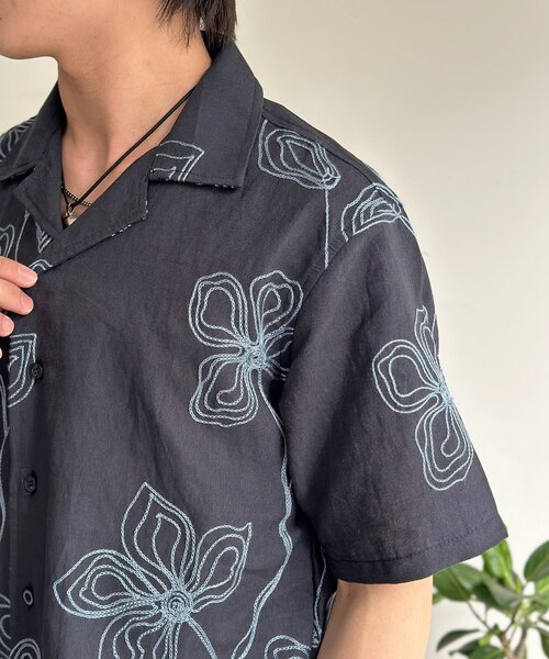 CPCM(シーピーシーエム)の「総柄刺繍開襟シャツ(シャツ/ブラウス・レディース・ネイビー/ホワイト/ブラック・MEDIUM/LARGE)」の21枚目の写真