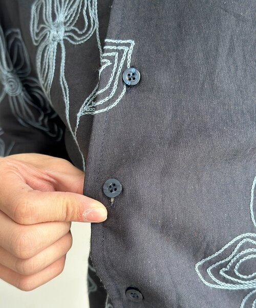 CPCM(シーピーシーエム)の「総柄刺繍開襟シャツ(シャツ/ブラウス・レディース・ネイビー/ホワイト/ブラック・MEDIUM/LARGE)」の22枚目の写真