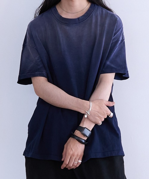 LES TIEN(レスティエン)の「LES TIEN OVERSIZED TEE (HV-2036J-SF)(Tシャツ/カットソー・メンズ・ネイビー/オレンジ/ブラック・LARGE/SMALL/MEDIUM)」の15枚目の写真