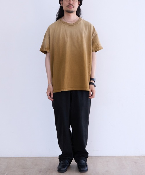 LES TIEN(レスティエン)の「LES TIEN OVERSIZED TEE (HV-2036J-SF)(Tシャツ/カットソー・メンズ・ネイビー/オレンジ/ブラック・LARGE/SMALL/MEDIUM)」の13枚目の写真