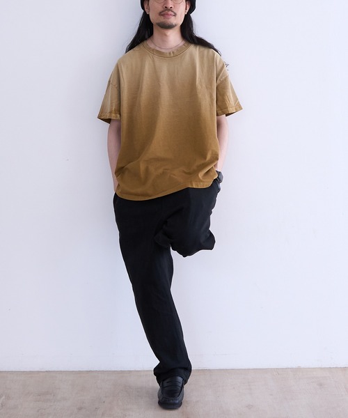 LES TIEN(レスティエン)の「LES TIEN OVERSIZED TEE (HV-2036J-SF)(Tシャツ/カットソー・メンズ・ネイビー/オレンジ/ブラック・LARGE/SMALL/MEDIUM)」の8枚目の写真