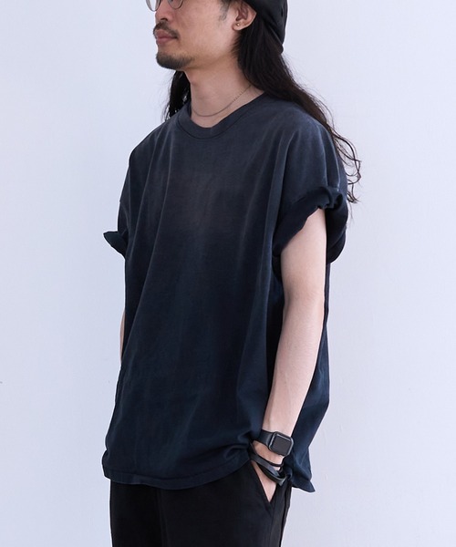 LES TIEN(レスティエン)の「LES TIEN OVERSIZED TEE (HV-2036J-SF)(Tシャツ/カットソー・メンズ・ネイビー/オレンジ/ブラック・LARGE/SMALL/MEDIUM)」の22枚目の写真