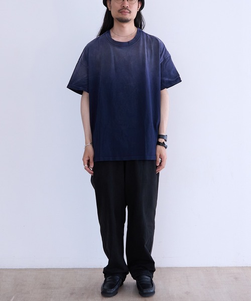 LES TIEN(レスティエン)の「LES TIEN OVERSIZED TEE (HV-2036J-SF)(Tシャツ/カットソー・メンズ・ネイビー/オレンジ/ブラック・LARGE/SMALL/MEDIUM)」の21枚目の写真