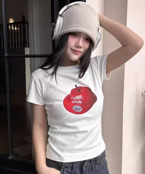 LAC-VERT(ラック・ヴェール)の「【選べる5種類】プリントホワイトTシャツ(Tシャツ/カットソー・レディース・ホワイト系その他3/ホワイト系その他2/ホワイト/ホワイト系その他4/ホワイト系その他・FREE)」の16枚目の写真