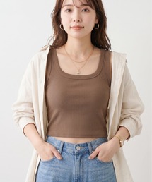 スパンテレコカップ付きショートタンクトップ