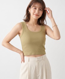 スパンテレコカップ付きショートタンクトップ