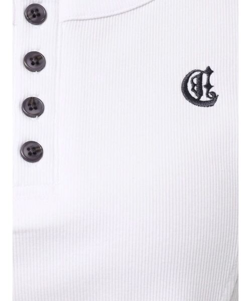 EVRIS（エヴリス）の「ハーフスリーブワンポイントヘンリーネックトップス（Tシャツ/カットソー・レディース・グレー/ホワイト/ピンク/ブラック・FREE）」の13枚目の写真